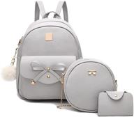 bowknot 3 pieces backpack rucksack shoulder women's handbags & wallets in fashion backpacks logo