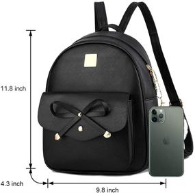img 2 attached to Bowknot 3 Pieces Backpack Rucksack Shoulder Women's Handbags & Wallets in Fashion Backpacks