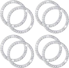 img 4 attached to Bling Car Crystal Rhinestone Ring Emblem Sticker: Glam up Your Auto Interior with 8-Pack Bling Car Accessories for Women/Girl - Push to Start Button, Key Ignition Starter & Knob Ring