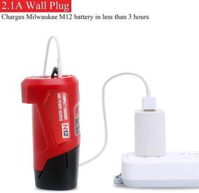 img 2 attached to 🔋 Lasica M12 Battery Charger and Portable Power Source Adapter 48-59-1201, 49-24-2310: Ultimate Companion for Milwaukee M12 Heated Jacket Battery