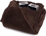 🔥 stay cozy with sunbeam bw1211-030-470 heated electric microplush blanket – full size, walnut logo