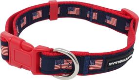 img 4 attached to Nauticollar Patriotic American Flag USA Adjustable Dog Collar: Show off your pup's patriotic style with this red, white, and blue beauty!