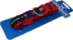 img 1 attached to Nauticollar Patriotic American Flag USA Adjustable Dog Collar: Show off your pup's patriotic style with this red, white, and blue beauty!