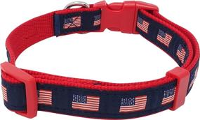 img 2 attached to Nauticollar Patriotic American Flag USA Adjustable Dog Collar: Show off your pup's patriotic style with this red, white, and blue beauty!