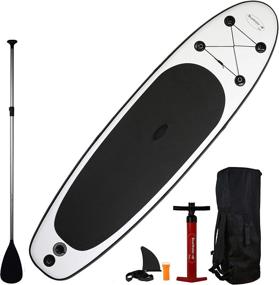 img 4 attached to 🌊 Blue Water Toys 11’ Premium Inflatable Stand Up Paddle Board Set: Enhanced Stability, Support, and Ocean Riding - Ideal for Yoga, SUP - 350lb Limit (Black)