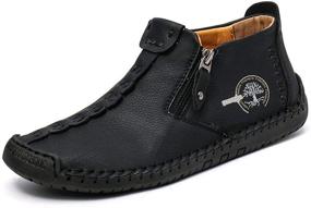 img 4 attached to Govicta Leather Loafers Comfortable Walking Men's Shoes and Loafers & Slip-Ons