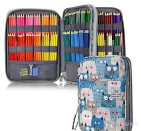img 6 attached to Black Pencil Case - Large Capacity Multi-Slot Pen Holder for School, Office and College Students, Girls and Boys