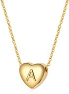 💖 sannyra dainty initial necklace: 14k gold plated heart pendant a-z alphabet letters for women, valentine's day gifts logo