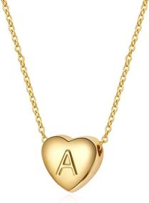 img 4 attached to 💖 SANNYRA Dainty Initial Necklace: 14K Gold Plated Heart Pendant A-Z Alphabet Letters for Women, Valentine's Day Gifts