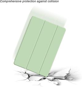 img 1 attached to 📱 Aoub Case for iPad Mini 1/2/3, Slim Trifold Stand Smart Cover with Auto Sleep/Wake, Soft TPU Silicone Back Case for 7.9 inch iPad Mini 1st/2nd/3rd Generation, Light Green