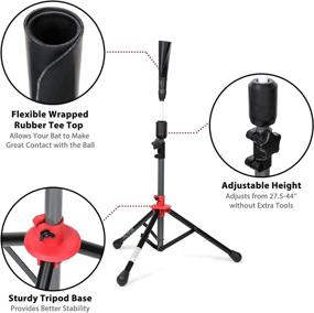 img 3 attached to 🏀 Adjustable Portable Baseball & Softball Batting Tee - McHom Hitting Travel Tee with Collapsible Tripod Base