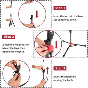 img 1 attached to 🏀 Adjustable Portable Baseball & Softball Batting Tee - McHom Hitting Travel Tee with Collapsible Tripod Base