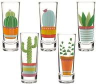 cactus fiesta shot glasses: celebrate cinco 🌵 de mayo with this 5 piece set (2 oz)! logo