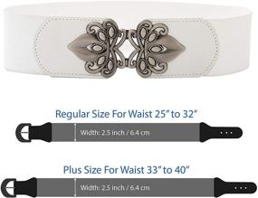 img 1 attached to Stretchy Elastic Fashion Accessary White_Floral Women's Accessories for Belts