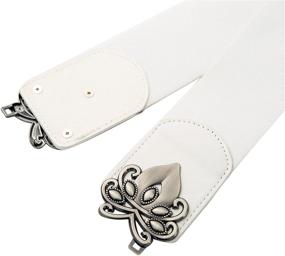 img 2 attached to Stretchy Elastic Fashion Accessary White_Floral Women's Accessories for Belts