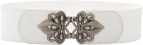 img 4 attached to Stretchy Elastic Fashion Accessary White_Floral Women's Accessories for Belts