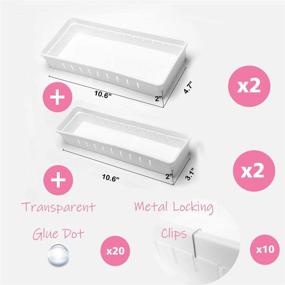 img 1 attached to 🗄️ Wowganiser White Drawer Organizer Trays - Adjustable Dividers for Kitchen Utensils, Makeups, Stationery, Cutlery, Underwear - Set of 4 (2 Big Trays & 2 Small Trays)