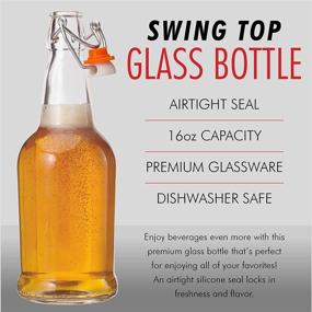 img 2 attached to 🍺 Kitchen Lux Glass Beer Bottles with Swing Top Cap, 6 Pack - Home Brewing Grolsch Bottle Set - Airtight Rubber Silicone Lid for Kombucha, Dressings and More!