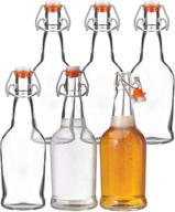 🍺 kitchen lux glass beer bottles with swing top cap, 6 pack - home brewing grolsch bottle set - airtight rubber silicone lid for kombucha, dressings and more! logo