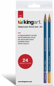 img 3 attached to Улучшите свои шедевры с набором цветных карандашей KingArt PRO Watercolor Collection - 24 уникальных цвета для ярких художественных творений!