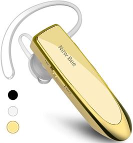 img 4 attached to 🎧 Новая Bee Bluetooth-гарнитура V5.0: беспроводная гарнитура с 24-часовым режимом Handsfree и шумоподавляющим микрофоном для iPhone Android Samsung Laptop, золотая.