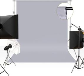 img 3 attached to 📸 UTEBIT Grey Backdrops 5 x 6.5 ft Collapsible - Premium Silver Gray Polyester Photography Background Cloth for Studio Photo Booth, YouTube Portrait Photography, and Video Shooting