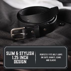 img 1 attached to Men's Dress Casual Black Executive Leather Belts - Premium Accessories