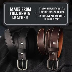 img 3 attached to Men's Dress Casual Black Executive Leather Belts - Premium Accessories