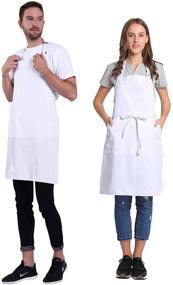 img 3 attached to 👨 BIGHAS Chef Bib Apron | Adjustable with Long Ties | 18 Colors | For Men & Women | Ideal for Kitchen Cooking