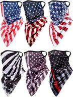 6-piece unisex seamless face bandana neck gaiter balaclava with ear loops - ideal motorcycle face cover scarf логотип