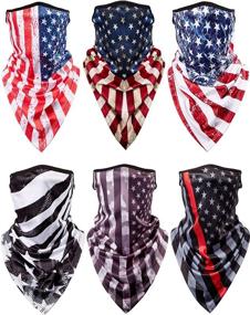 img 1 attached to 6-Piece Unisex Seamless Face Bandana Neck Gaiter Balaclava with Ear Loops - Ideal Motorcycle Face Cover Scarf