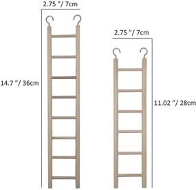 img 3 attached to Wooden Parrot Ladder Cage Climbing Toy - 2 Piece Set, Birdie Basics (6 Step & 8 Step)