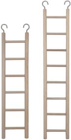 img 4 attached to Wooden Parrot Ladder Cage Climbing Toy - 2 Piece Set, Birdie Basics (6 Step & 8 Step)