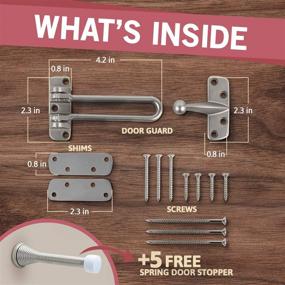 img 3 attached to 🔒 Jack N’ Drill Swing Bar Door Lock - Premium Door Guard for Enhanced Home Security and Peace of Mind - Durable Reinforced Diecast Metal - Childproof Door Security - Includes x5 Free Door Stoppers