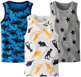 img 1 attached to AMMENGBEI Toddler Sleeveless Undershirts Dinosaur Boys' Clothing