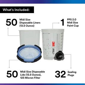 img 3 attached to 3M PPS 2.0 Spray Gun Cup and Disposable Lids Kit - Ideal for Cars, Furniture, House, and More - 13.5oz, 125-Micron Filter