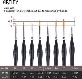 img 2 attached to 🖌️ Набор кистей для деталей ARTIFY - 8 шт. Нейлоновые кисти: идеальный комплект для миниатюрной живописи акрилом, акварелью, маслом, лица, ногтей, масштабных моделей, линий.