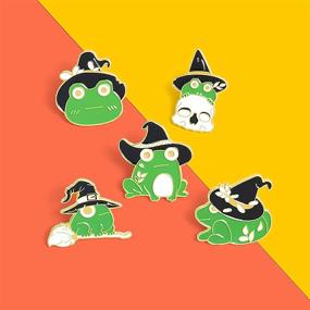 img 3 attached to 🐸 Gillna Cute Frog Enamel Pins for Kids, Cartoon Animal Brooch Pin Badges for Clothing Backpack Funny Novelty Enamel Lapel Pin DIY Jewelry Decoration (Set of 5)