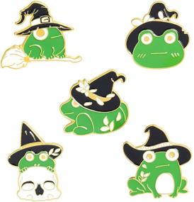 img 4 attached to 🐸 Gillna Cute Frog Enamel Pins for Kids, Cartoon Animal Brooch Pin Badges for Clothing Backpack Funny Novelty Enamel Lapel Pin DIY Jewelry Decoration (Set of 5)