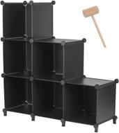 📚 vextronic 6 cube storage organizer shelf with wooden hammer - diy closet organizers and storage for bedroom, kids room, living room, home, office - clothing organizer, book shelf cubby shelving logo