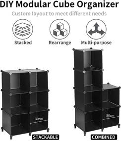 img 1 attached to 📚 Vextronic 6 Cube Storage Organizer Shelf with Wooden Hammer - DIY Closet Organizers and Storage for Bedroom, Kids Room, Living Room, Home, Office - Clothing Organizer, Book Shelf Cubby Shelving