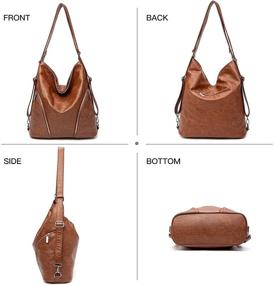 img 2 attached to 👜 Большие сумки-хобо HARRELSA для женщин - плечевая сумка, рюкзак и сумка с съемным ремнем