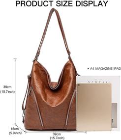 img 3 attached to 👜 Большие сумки-хобо HARRELSA для женщин - плечевая сумка, рюкзак и сумка с съемным ремнем