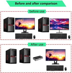 img 3 attached to 🔀 Pasow KVM Switch HDMI - 2 in 1 Out, 2-Port Keyboard Mouse & USB Switch: Simplify Your Connectivity Hassles!