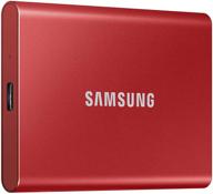 💻 samsung t7 500gb portable ssd - high-speed usb 3.2 external solid state drive for fast data transfer - red color (mu-pc500r/am) logo
