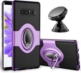 img 4 attached to 📱 eSamcore Samsung Galaxy Note 8 Case - Ring Holder Kickstand, Purple + Dashboard Magnetic Car Mount