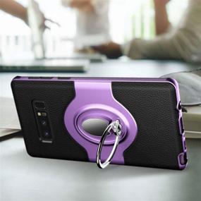 img 1 attached to 📱 eSamcore Samsung Galaxy Note 8 Case - Ring Holder Kickstand, Purple + Dashboard Magnetic Car Mount