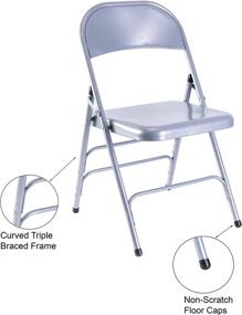 img 2 attached to 🪑 Stylish and Sturdy: Bold Tones Folding Chair in Gray with Full Metal Construction and Triple Bracing