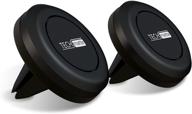 📱 techmatte magnetic car phone mount (2-pack) - universal air vent magnetic phone mount holder (2-pack, black) - enhanced seo-friendly product name logo