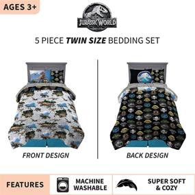 img 2 attached to 🦖 Franco Kids Bedding Super Soft Comforter and Sheet Set with Sham, Jurassic World - Twin Size